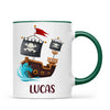 Personalised Pirate Ship Mug - Custom Name Kids Cup - Adventure on the High Seas - Ceramic or Enamel - 11oz, 6oz, or Camping Mug - NZ Made