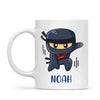 Personalised Ninja Mug - Custom Name Kids Cup - Stealth Warrior Theme - Ceramic or Enamel - 11oz, 6oz, or Camping Mug - NZ Made
