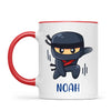 Personalised Ninja Mug - Custom Name Kids Cup - Stealth Warrior Theme - Ceramic or Enamel - 11oz, 6oz, or Camping Mug - NZ Made
