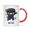 Personalised Ninja Mug - Custom Name Kids Cup - Stealth Warrior Theme - Ceramic or Enamel - 11oz, 6oz, or Camping Mug - NZ Made