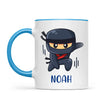 Personalised Ninja Mug - Custom Name Kids Cup - Stealth Warrior Theme - Ceramic or Enamel - 11oz, 6oz, or Camping Mug - NZ Made
