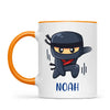 Personalised Ninja Mug - Custom Name Kids Cup - Stealth Warrior Theme - Ceramic or Enamel - 11oz, 6oz, or Camping Mug - NZ Made