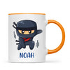 Personalised Ninja Mug - Custom Name Kids Cup - Stealth Warrior Theme - Ceramic or Enamel - 11oz, 6oz, or Camping Mug - NZ Made