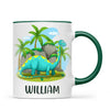 Personalised Dinosaur Mug - Custom Name Kids Cup - Brachiosaurus Jungle Theme - Ceramic or Enamel - 11oz, 6oz, or Camping Mug - NZ Made