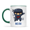 Personalised Ninja Mug - Custom Name Kids Cup - Stealth Warrior Theme - Ceramic or Enamel - 11oz, 6oz, or Camping Mug - NZ Made