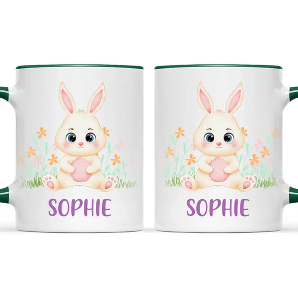 Personalised Bunny Mug - Custom Name Kids Cup - Cute Rabbit Design - 11oz or 6oz - NZ Made