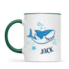 Personalised Shark Mug - Custom Name Kids Cup - Fun Ocean Shark Design - 11oz or 6oz - NZ Made