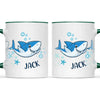 Personalised Shark Mug - Custom Name Kids Cup - Fun Ocean Shark Design - 11oz or 6oz - NZ Made