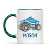 Personalised Shark Monster Truck Mug - Custom Name Kids Cup - 11oz or 6oz - Fun Blue Design - NZ Made