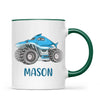 Personalised Shark Monster Truck Mug - Custom Name Kids Cup - 11oz or 6oz - Fun Blue Design - NZ Made