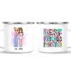 Personalised Best Friends Mug – Custom Cartoon Girls Coffee Cup Gift for Besties