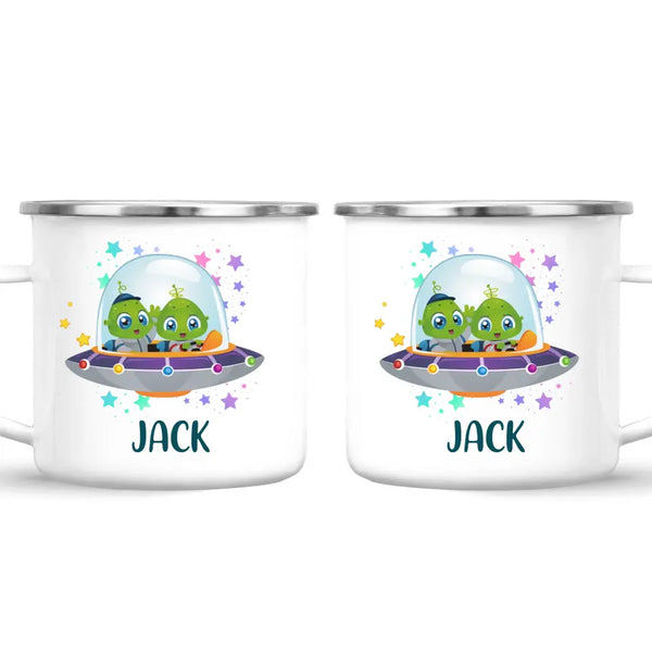 Personalised Alien Spaceship Kids Mug