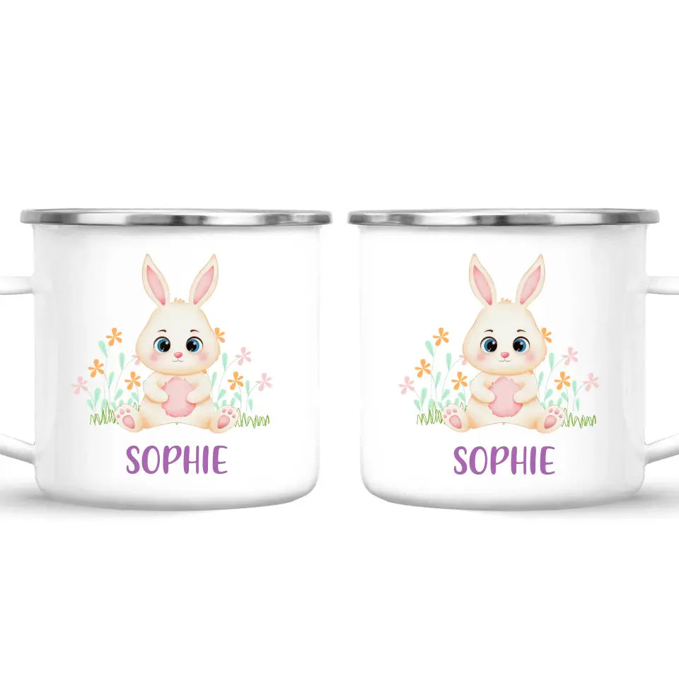 Personalised Bunny Mug - Custom Name Kids Cup - Cute Rabbit Design - 11oz or 6oz - NZ Made
