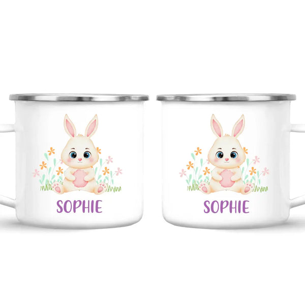 Personalised Bunny Mug - Custom Name Kids Cup - Cute Rabbit Design - 11oz or 6oz - NZ Made