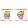 Personalised Dinosaur Mug - Custom Name Kids Cup - Fun Dino Theme - Ceramic or Enamel - 11oz, 6oz, or Camping Mug - NZ Made