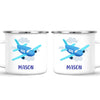 Personalised Aeroplane Mug - Custom Name Kids Cup - Blue Airplane Theme - Ceramic or Enamel - 11oz, 6oz, or Camping Mug - NZ Made