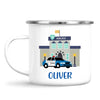 Personalised Police Car Mug - Custom Name Kids Cup - Law Enforcement Theme - Ceramic or Enamel - 11oz, 6oz, or Camping Mug - NZ Made