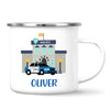 Personalised Police Car Mug - Custom Name Kids Cup - Law Enforcement Theme - Ceramic or Enamel - 11oz, 6oz, or Camping Mug - NZ Made