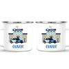 Personalised Police Car Mug - Custom Name Kids Cup - Law Enforcement Theme - Ceramic or Enamel - 11oz, 6oz, or Camping Mug - NZ Made