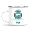 Personalised Robot Mug - Custom Name Kids Cup - Futuristic Tech Theme - Ceramic or Enamel - 11oz, 6oz, or Camping Mug - NZ Made