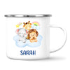 Personalised Safari Animals Mug - Custom Name Kids Cup - Cute Jungle Friends Theme - Ceramic or Enamel - 11oz, 6oz, or Camping Mug - NZ Made