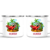 Personalised T-Rex Dinosaur Mug - Custom Name Kids Cup - Prehistoric Jungle Theme - Ceramic or Enamel - 11oz, 6oz, or Camping Mug - NZ Made