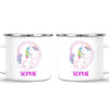 Personalised Unicorn Mug - Custom Name Kids Cup - Magical Rainbow Unicorn Theme - Ceramic or Enamel - 11oz, 6oz, or Camping Mug - NZ Made