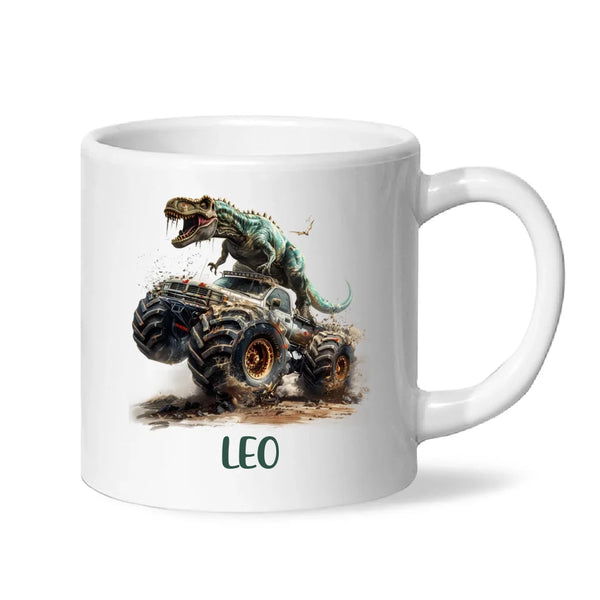 Personalised Dinosaur Monster Truck Kids Cup - Custom Name Mug for Boys - 11oz, 6oz or Enamel Cup - NZ Made Gift