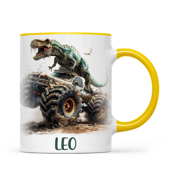 Personalised Dinosaur Monster Truck Kids Cup - Custom Name Mug for Boys - 11oz, 6oz or Enamel Cup - NZ Made Gift
