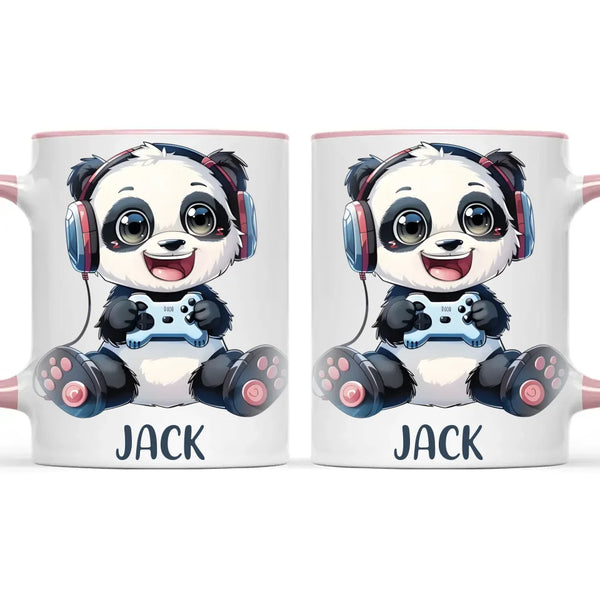 Personalised Gaming Panda Kids Cup - Custom Name Cup - 11oz, 6oz or Enamel Cup - Cute Gamer Panda Gift - NZ Made