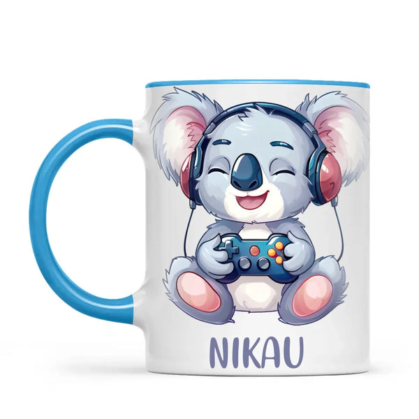 Personalised Gaming Koala Kids Cup - Custom Name Cup - 11oz, 6oz or Enamel - Cute Koala Gamer Gift - NZ Made