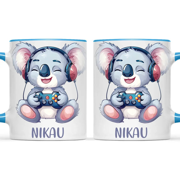 Personalised Gaming Koala Kids Cup - Custom Name Cup - 11oz, 6oz or Enamel - Cute Koala Gamer Gift - NZ Made
