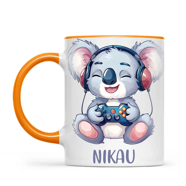 Personalised Gaming Koala Kids Cup - Custom Name Cup - 11oz, 6oz or Enamel - Cute Koala Gamer Gift - NZ Made