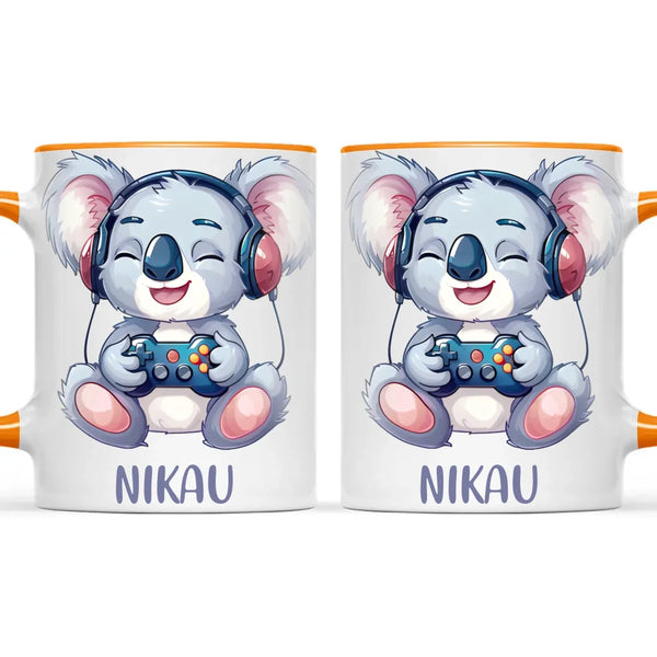 Personalised Gaming Koala Kids Cup - Custom Name Cup - 11oz, 6oz or Enamel - Cute Koala Gamer Gift - NZ Made