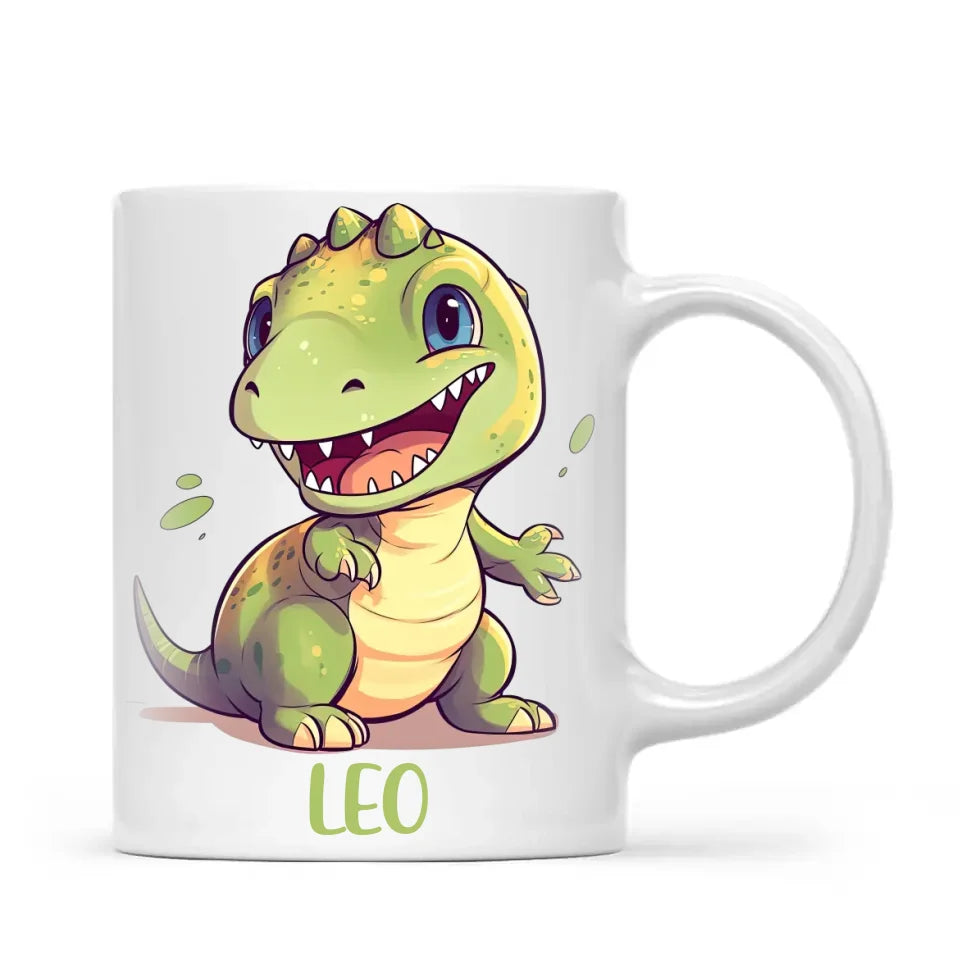 Personalised Cute Dinosaur Kids Cup - Custom Name Dino Mug - 11oz, 6oz or Enamel - Fun Dinosaur Gift for Kids - NZ Made