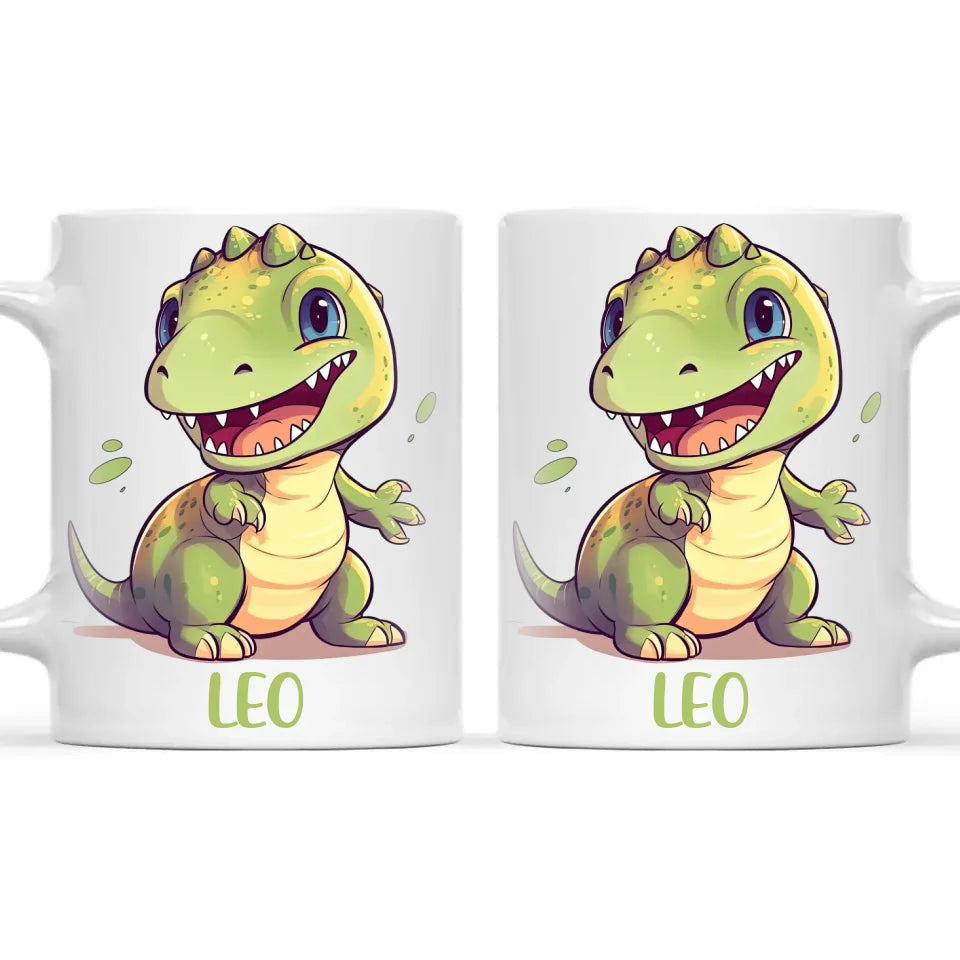 Personalised Cute Dinosaur Kids Cup - Custom Name Dino Mug - 11oz, 6oz or Enamel - Fun Dinosaur Gift for Kids - NZ Made