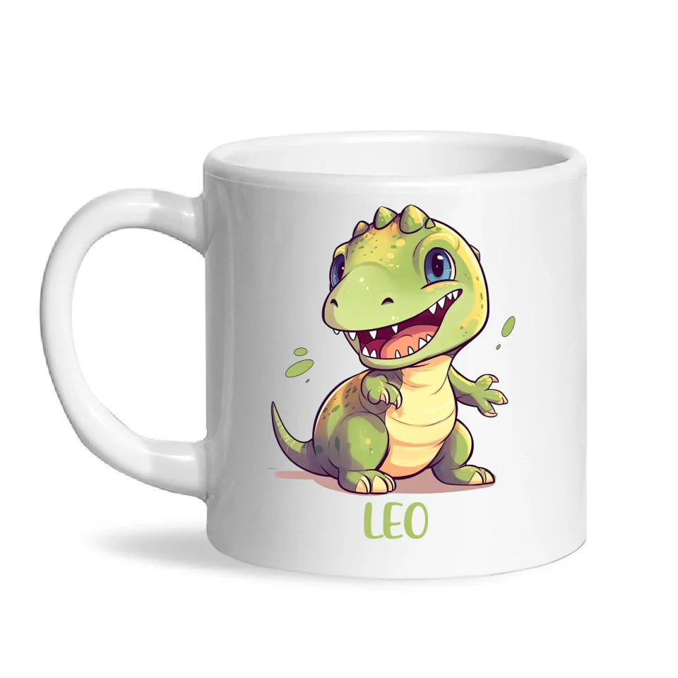 Personalised Cute Dinosaur Kids Cup - Custom Name Dino Mug - 11oz, 6oz or Enamel - Fun Dinosaur Gift for Kids - NZ Made