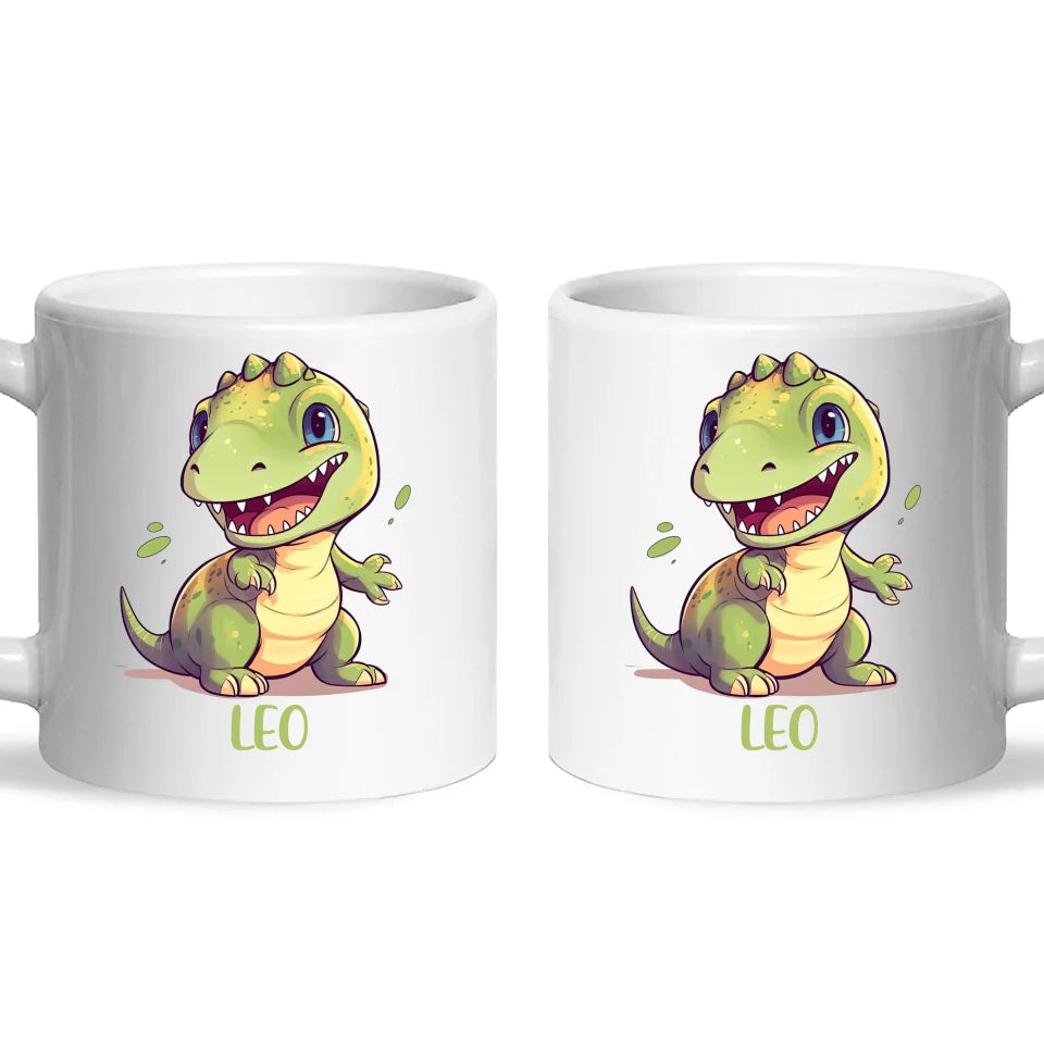 Personalised Cute Dinosaur Kids Cup - Custom Name Dino Mug - 11oz, 6oz or Enamel - Fun Dinosaur Gift for Kids - NZ Made