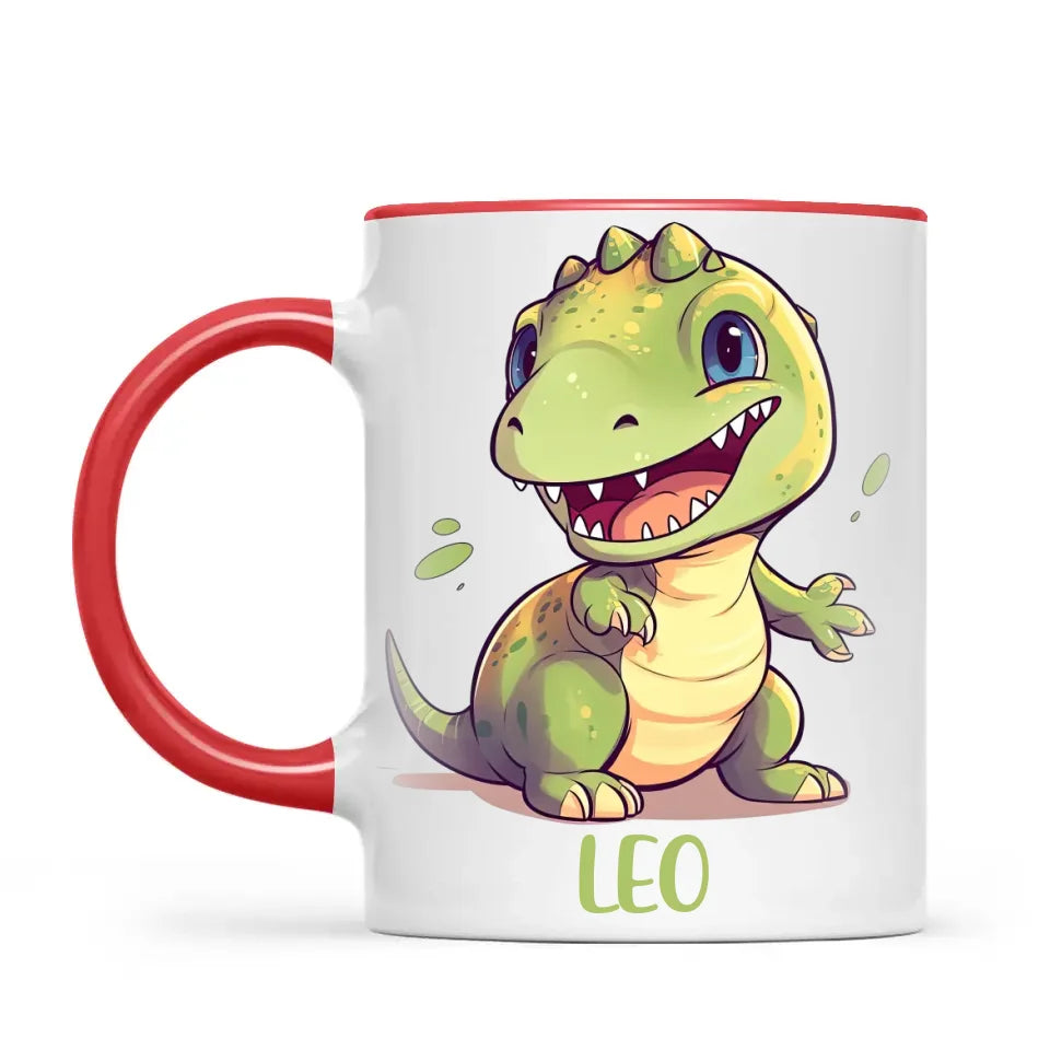 Personalised Cute Dinosaur Kids Cup - Custom Name Dino Mug - 11oz, 6oz or Enamel - Fun Dinosaur Gift for Kids - NZ Made