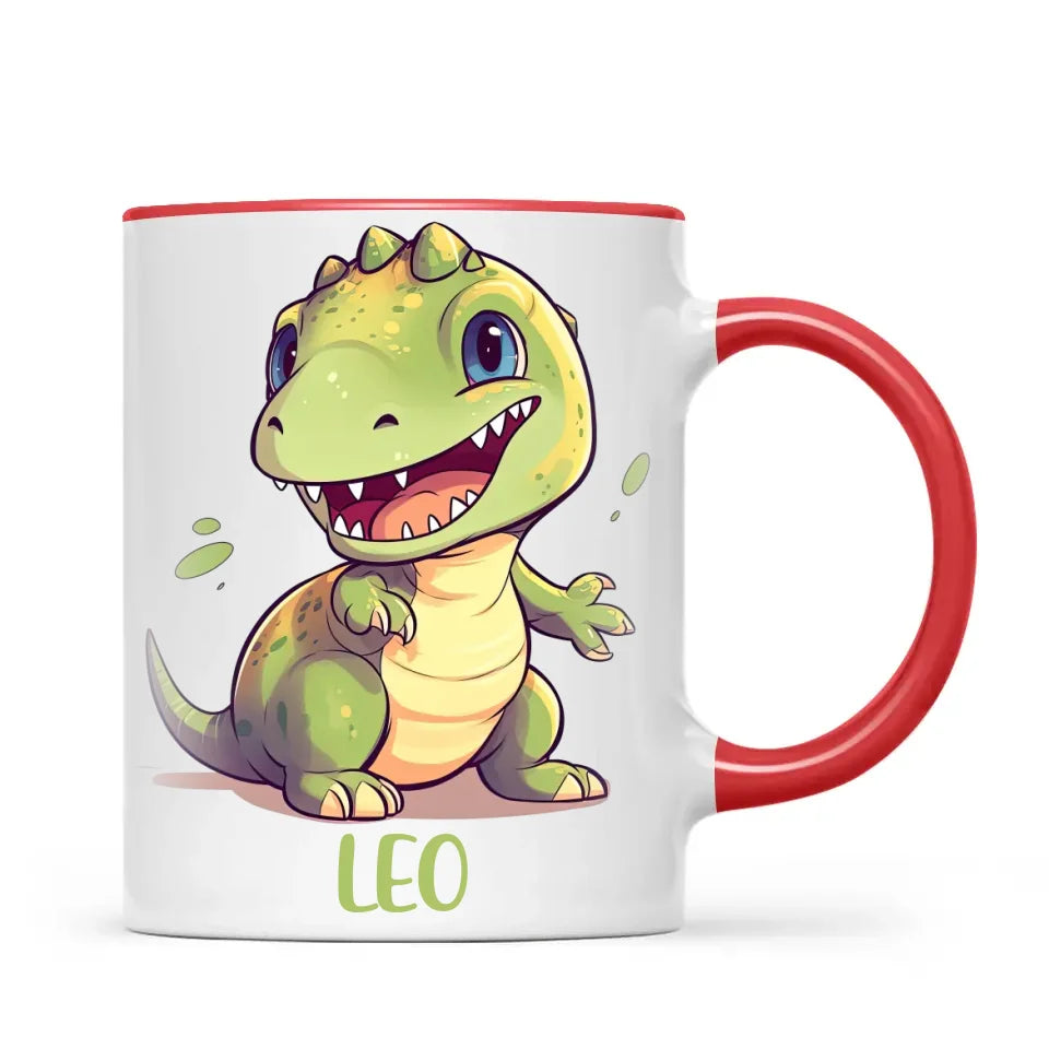 Personalised Cute Dinosaur Kids Cup - Custom Name Dino Mug - 11oz, 6oz or Enamel - Fun Dinosaur Gift for Kids - NZ Made