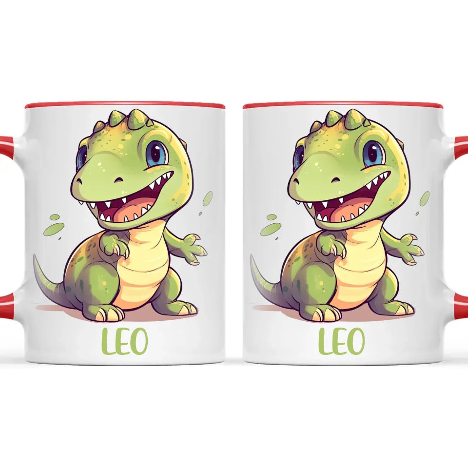 Personalised Cute Dinosaur Kids Cup - Custom Name Dino Mug - 11oz, 6oz or Enamel - Fun Dinosaur Gift for Kids - NZ Made
