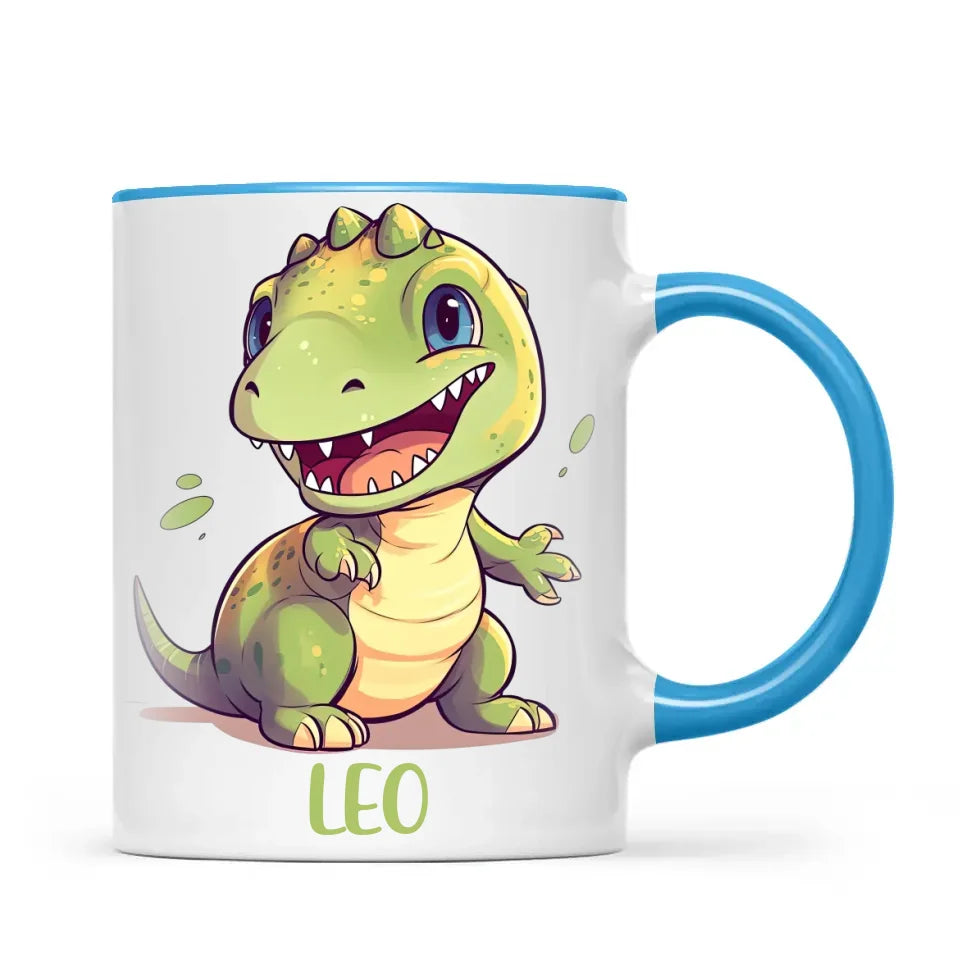 Personalised Cute Dinosaur Kids Cup - Custom Name Dino Mug - 11oz, 6oz or Enamel - Fun Dinosaur Gift for Kids - NZ Made