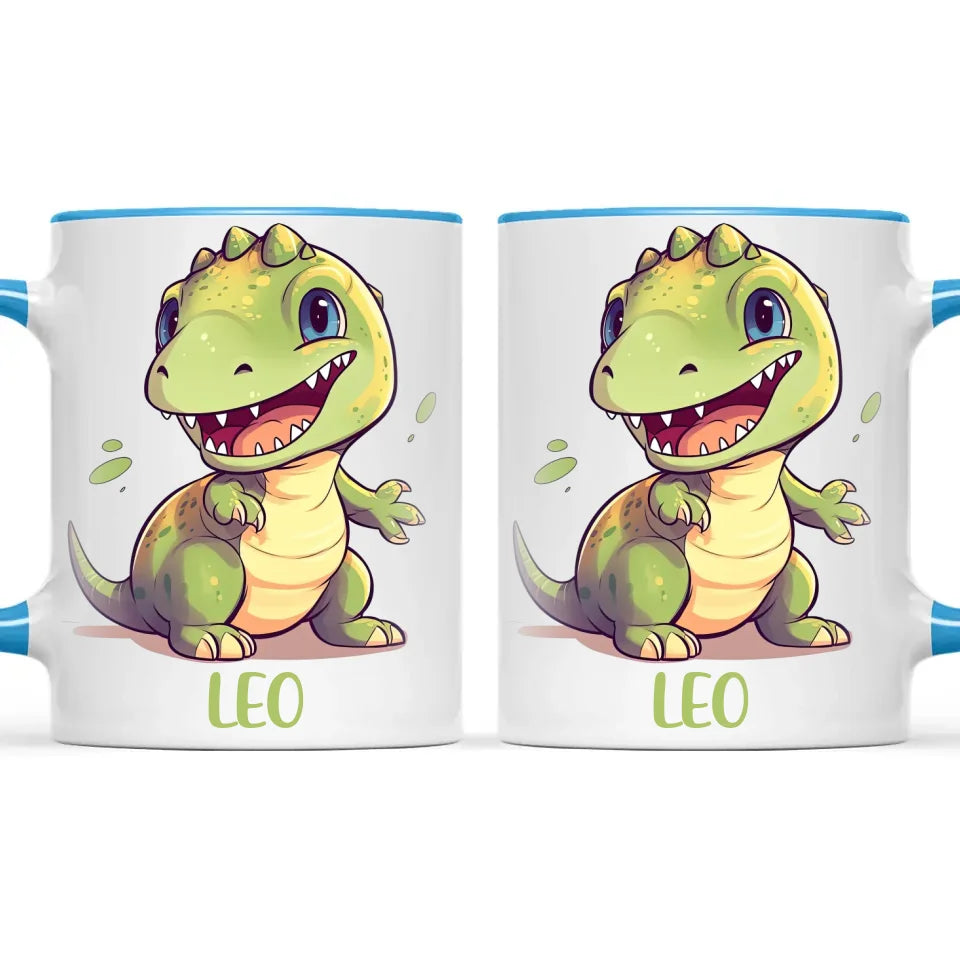 Personalised Cute Dinosaur Kids Cup - Custom Name Dino Mug - 11oz, 6oz or Enamel - Fun Dinosaur Gift for Kids - NZ Made