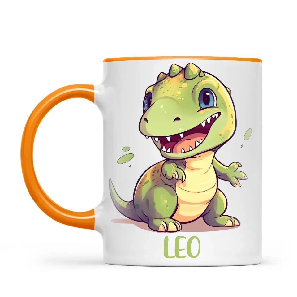 Personalised Cute Dinosaur Kids Cup - Custom Name Dino Mug - 11oz, 6oz or Enamel - Fun Dinosaur Gift for Kids - NZ Made