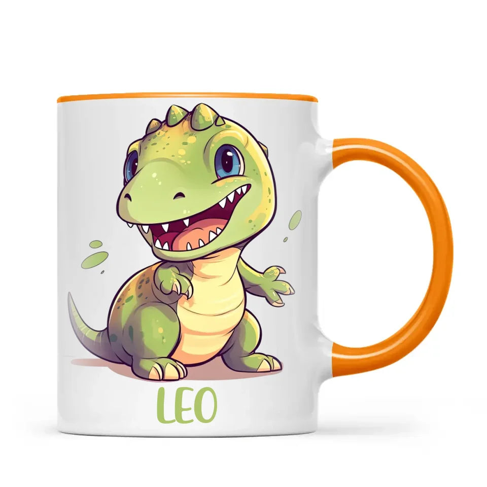 Personalised Cute Dinosaur Kids Cup - Custom Name Dino Mug - 11oz, 6oz or Enamel - Fun Dinosaur Gift for Kids - NZ Made