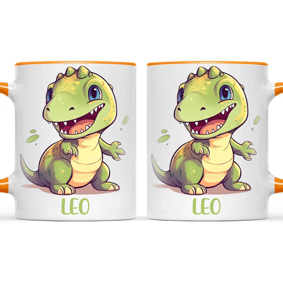 Personalised Cute Dinosaur Kids Cup - Custom Name Dino Mug - 11oz, 6oz or Enamel - Fun Dinosaur Gift for Kids - NZ Made