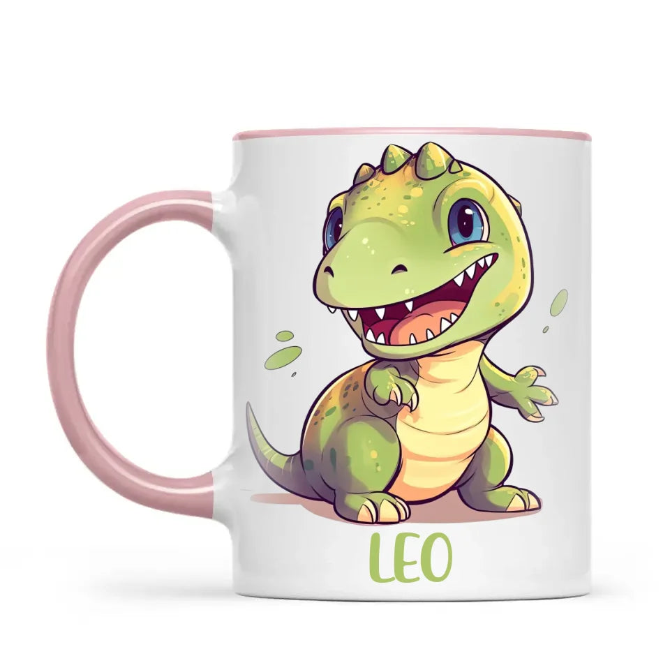 Personalised Cute Dinosaur Kids Cup - Custom Name Dino Mug - 11oz, 6oz or Enamel - Fun Dinosaur Gift for Kids - NZ Made
