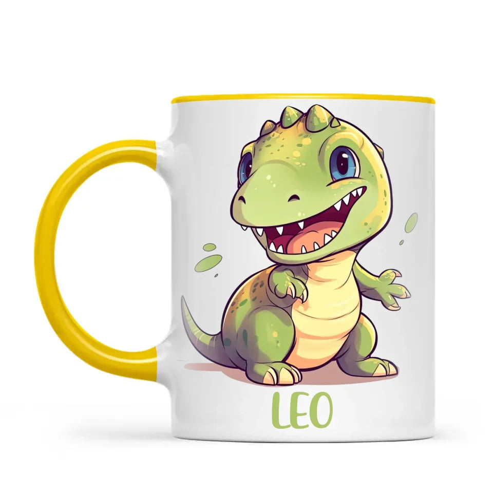 Personalised Cute Dinosaur Kids Cup - Custom Name Dino Mug - 11oz, 6oz or Enamel - Fun Dinosaur Gift for Kids - NZ Made