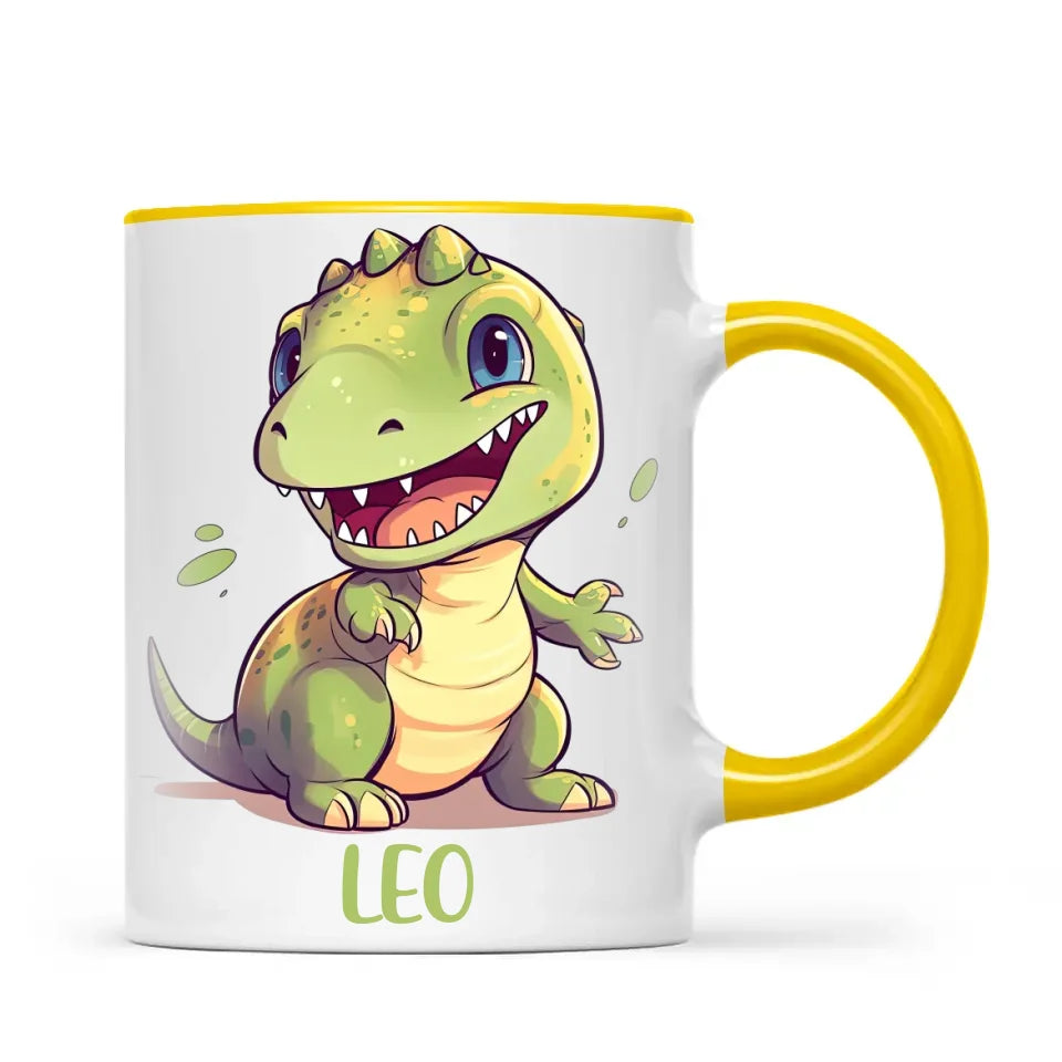 Personalised Cute Dinosaur Kids Cup - Custom Name Dino Mug - 11oz, 6oz or Enamel - Fun Dinosaur Gift for Kids - NZ Made