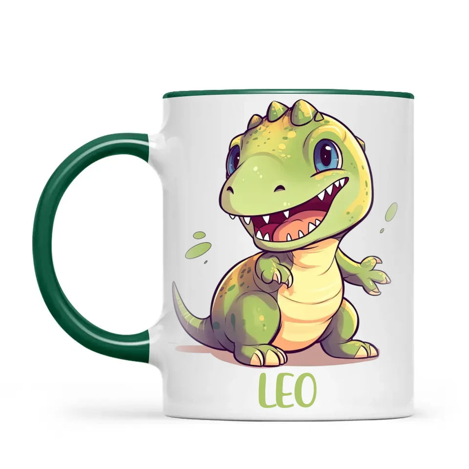 Personalised Cute Dinosaur Kids Cup - Custom Name Dino Mug - 11oz, 6oz or Enamel - Fun Dinosaur Gift for Kids - NZ Made